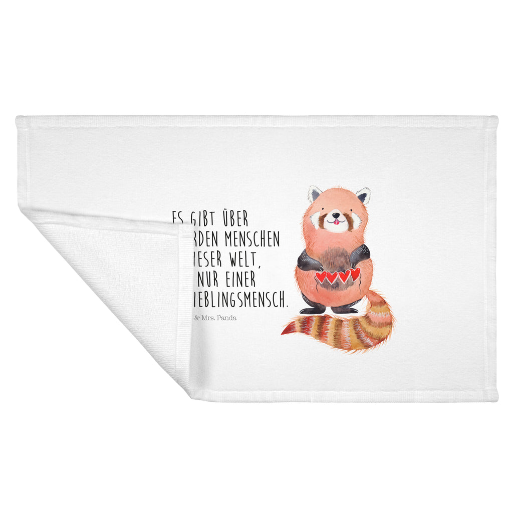 Gäste Handtuch Roter Panda Gästetuch, Reisehandtuch, Sport Handtuch, Frottier, Kinder Handtuch, Tiermotive, Gute Laune, lustige Sprüche, Tiere, Panda, Liebe, Rot, Herz, Liebling, Lieblingsmensch