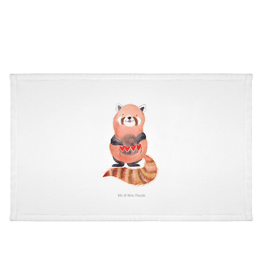 Gäste Handtuch Roter Panda Gästetuch, Reisehandtuch, Sport Handtuch, Frottier, Kinder Handtuch, Tiermotive, Gute Laune, lustige Sprüche, Tiere, Panda, Liebe, Rot, Herz, Liebling, Lieblingsmensch