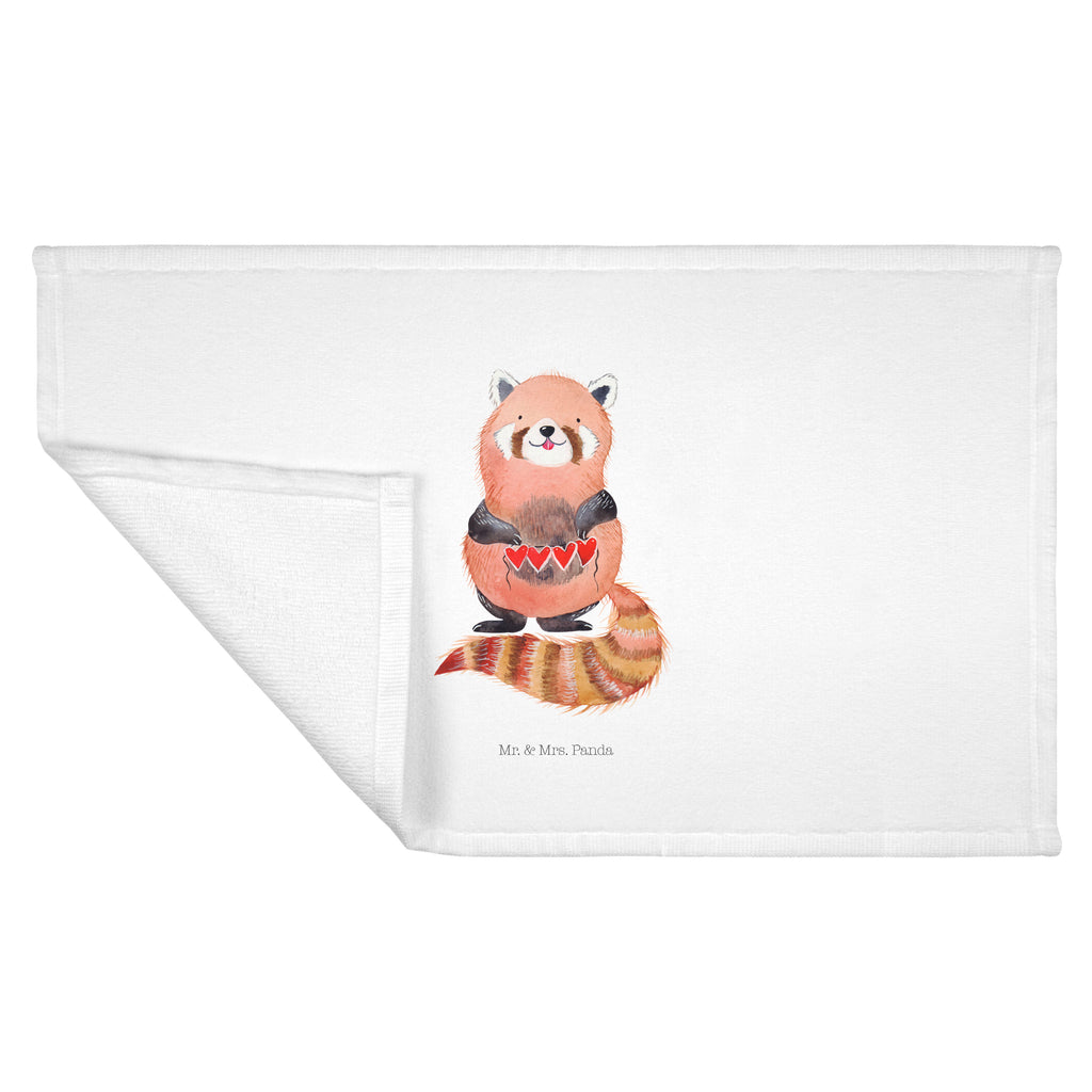 Gäste Handtuch Roter Panda Gästetuch, Reisehandtuch, Sport Handtuch, Frottier, Kinder Handtuch, Tiermotive, Gute Laune, lustige Sprüche, Tiere, Panda, Liebe, Rot, Herz, Liebling, Lieblingsmensch