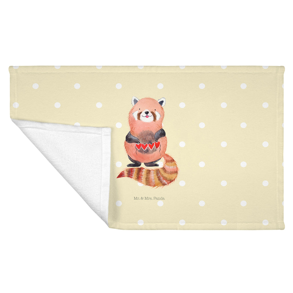 Gäste Handtuch Roter Panda Gästetuch, Reisehandtuch, Sport Handtuch, Frottier, Kinder Handtuch, Tiermotive, Gute Laune, lustige Sprüche, Tiere, Panda, Liebe, Rot, Herz, Liebling, Lieblingsmensch