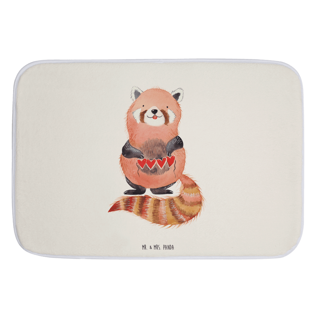 Badvorleger Roter Panda Badematte, Badteppich, Duschvorleger, Badezimmerteppich, Badezimmermatte, Badvorleger, Duschmatte, Duschteppich, Tiermotive, Gute Laune, lustige Sprüche, Tiere, Panda, Liebe, Rot, Herz, Liebling, Lieblingsmensch