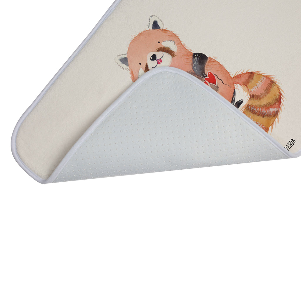 Badvorleger Roter Panda Badematte, Badteppich, Duschvorleger, Badezimmerteppich, Badezimmermatte, Badvorleger, Duschmatte, Duschteppich, Tiermotive, Gute Laune, lustige Sprüche, Tiere, Panda, Liebe, Rot, Herz, Liebling, Lieblingsmensch