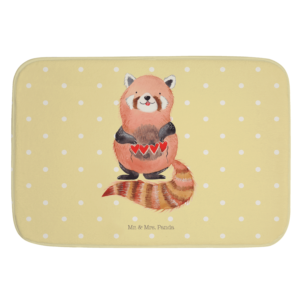 Badvorleger Roter Panda Badematte, Badteppich, Duschvorleger, Badezimmerteppich, Badezimmermatte, Badvorleger, Duschmatte, Duschteppich, Tiermotive, Gute Laune, lustige Sprüche, Tiere, Panda, Liebe, Rot, Herz, Liebling, Lieblingsmensch