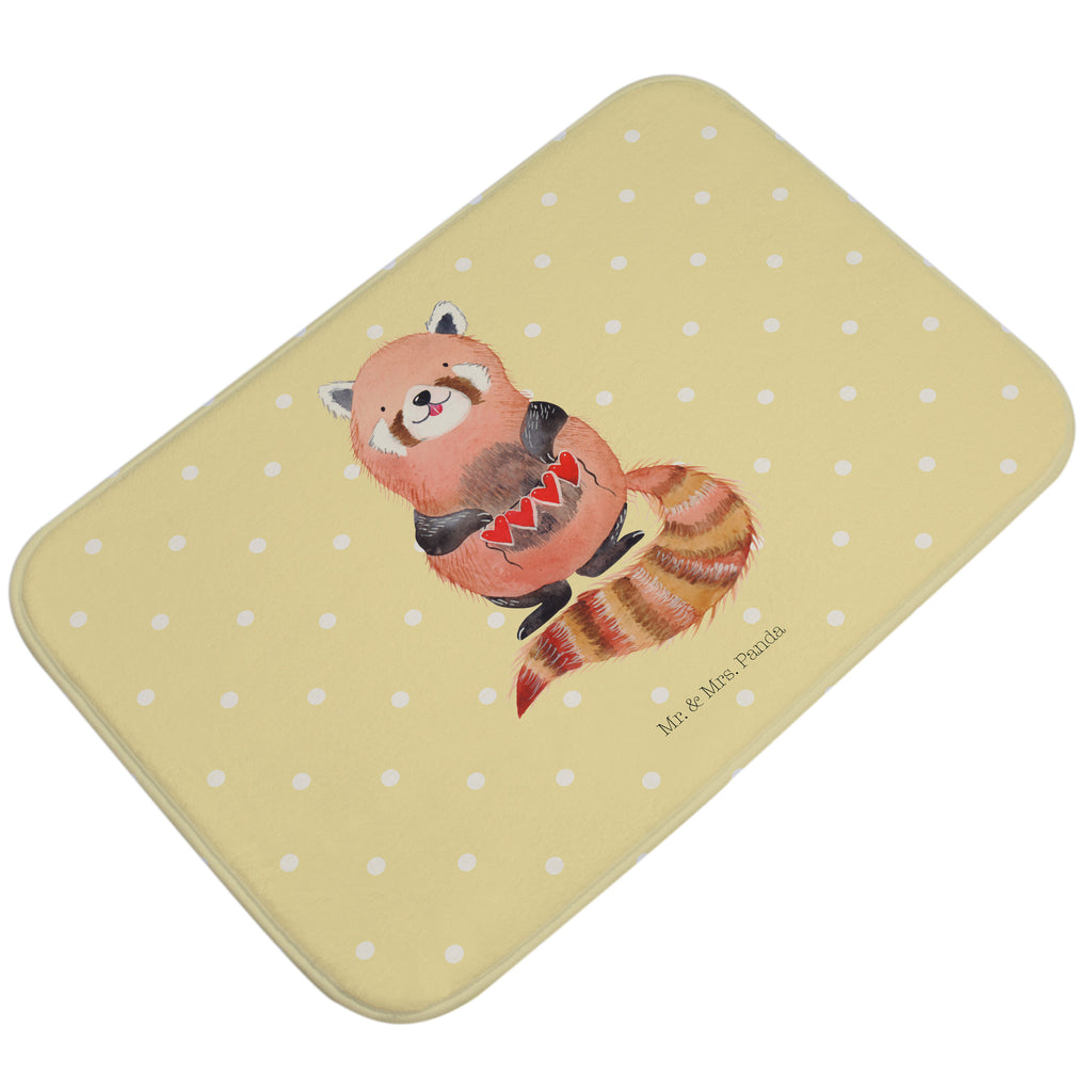 Badvorleger Roter Panda Badematte, Badteppich, Duschvorleger, Badezimmerteppich, Badezimmermatte, Badvorleger, Duschmatte, Duschteppich, Tiermotive, Gute Laune, lustige Sprüche, Tiere, Panda, Liebe, Rot, Herz, Liebling, Lieblingsmensch