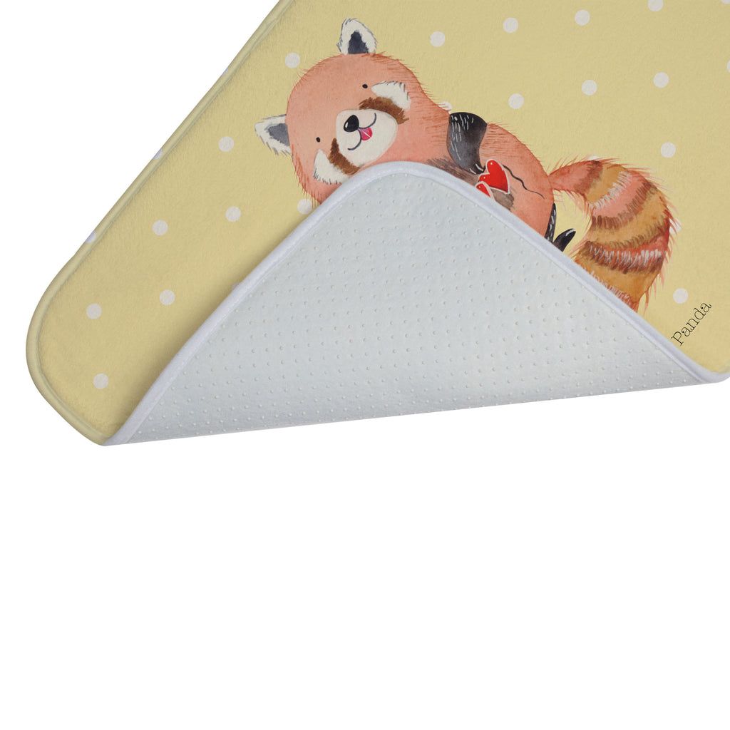 Badvorleger Roter Panda Badematte, Badteppich, Duschvorleger, Badezimmerteppich, Badezimmermatte, Badvorleger, Duschmatte, Duschteppich, Tiermotive, Gute Laune, lustige Sprüche, Tiere, Panda, Liebe, Rot, Herz, Liebling, Lieblingsmensch