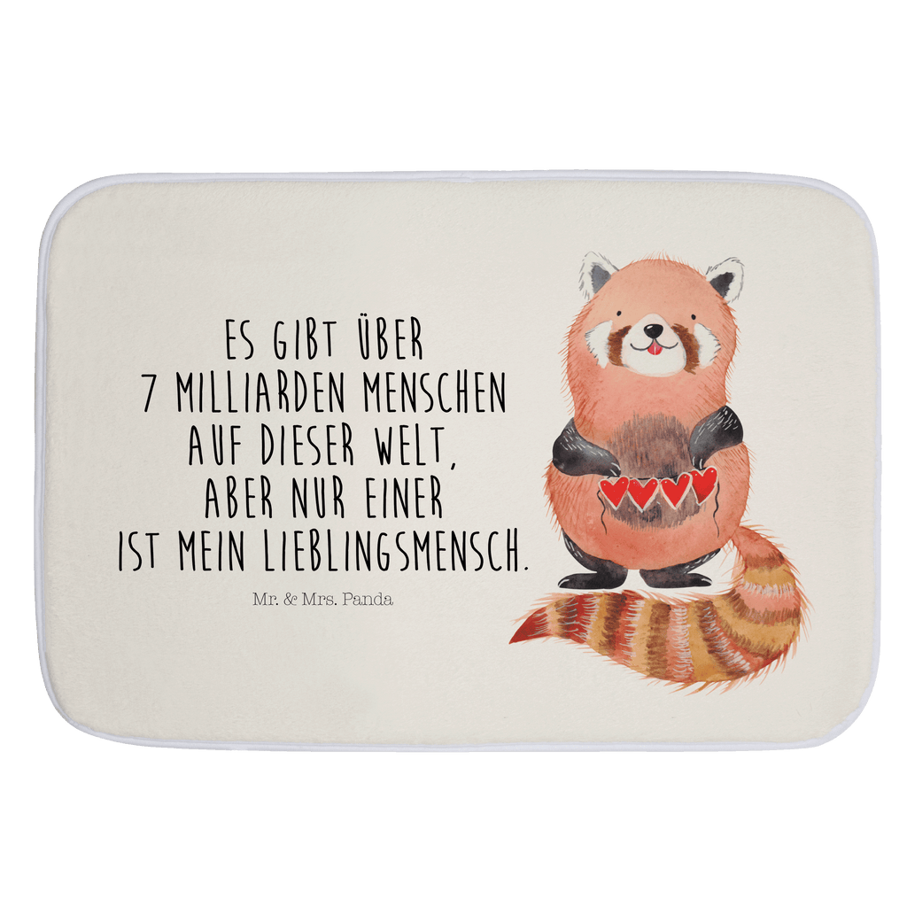 Badvorleger Roter Panda Badematte, Badteppich, Duschvorleger, Badezimmerteppich, Badezimmermatte, Badvorleger, Duschmatte, Duschteppich, Tiermotive, Gute Laune, lustige Sprüche, Tiere, Panda, Liebe, Rot, Herz, Liebling, Lieblingsmensch