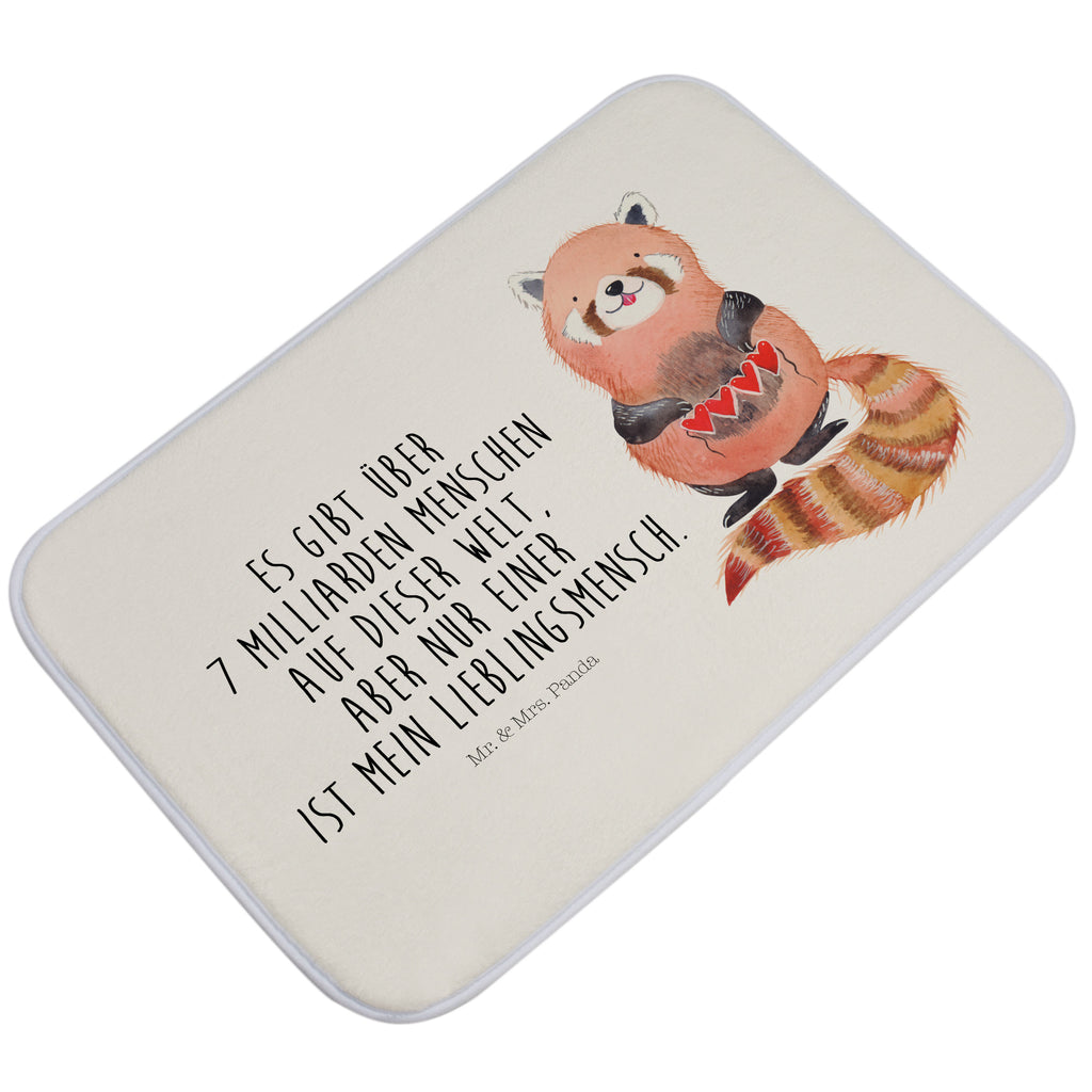 Badvorleger Roter Panda Badematte, Badteppich, Duschvorleger, Badezimmerteppich, Badezimmermatte, Badvorleger, Duschmatte, Duschteppich, Tiermotive, Gute Laune, lustige Sprüche, Tiere, Panda, Liebe, Rot, Herz, Liebling, Lieblingsmensch