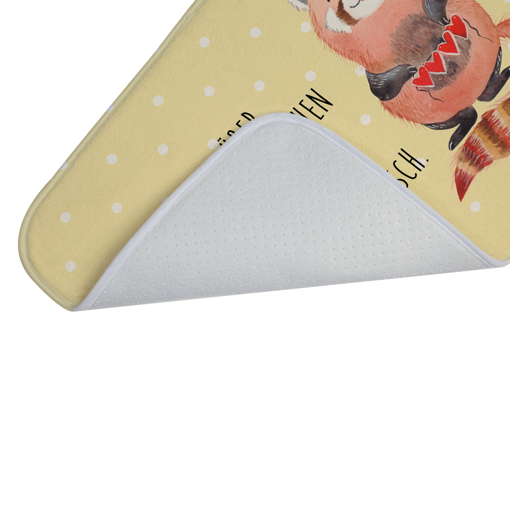 Badvorleger Roter Panda Badematte, Badteppich, Duschvorleger, Badezimmerteppich, Badezimmermatte, Badvorleger, Duschmatte, Duschteppich, Tiermotive, Gute Laune, lustige Sprüche, Tiere, Panda, Liebe, Rot, Herz, Liebling, Lieblingsmensch