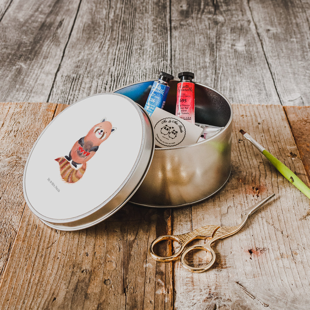 Blechdose rund Roter Panda Metalldose, Keksdose, Dose, Vorratsdose, Geschenkbox, Tiermotive, Gute Laune, lustige Sprüche, Tiere, Panda, Liebe, Rot, Herz, Liebling, Lieblingsmensch