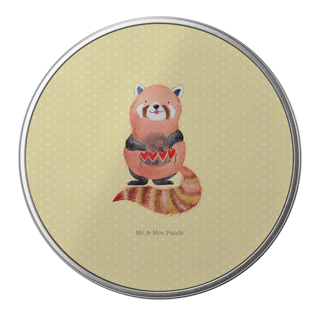 Blechdose rund Roter Panda Metalldose, Keksdose, Dose, Vorratsdose, Geschenkbox, Tiermotive, Gute Laune, lustige Sprüche, Tiere, Panda, Liebe, Rot, Herz, Liebling, Lieblingsmensch