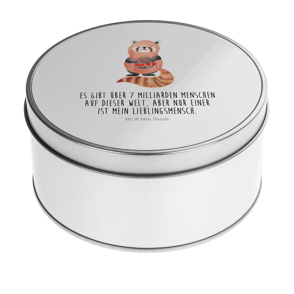 Blechdose rund Roter Panda Metalldose, Keksdose, Dose, Vorratsdose, Geschenkbox, Tiermotive, Gute Laune, lustige Sprüche, Tiere, Panda, Liebe, Rot, Herz, Liebling, Lieblingsmensch