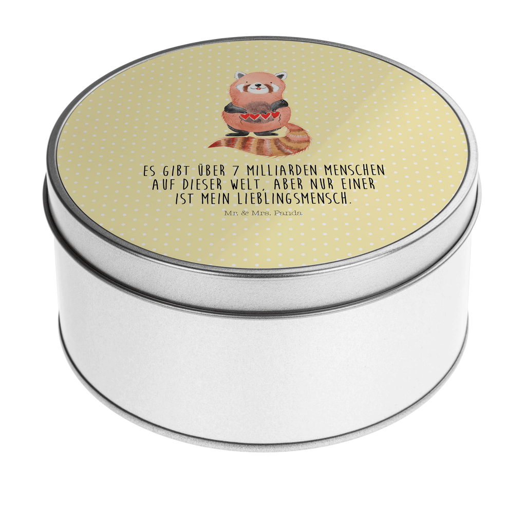 Blechdose rund Roter Panda Metalldose, Keksdose, Dose, Vorratsdose, Geschenkbox, Tiermotive, Gute Laune, lustige Sprüche, Tiere, Panda, Liebe, Rot, Herz, Liebling, Lieblingsmensch