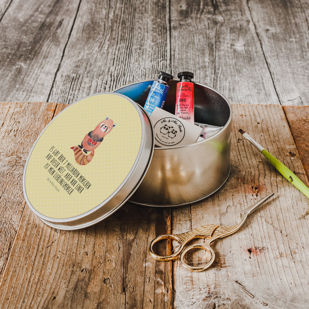 Blechdose rund Roter Panda Metalldose, Keksdose, Dose, Vorratsdose, Geschenkbox, Tiermotive, Gute Laune, lustige Sprüche, Tiere, Panda, Liebe, Rot, Herz, Liebling, Lieblingsmensch