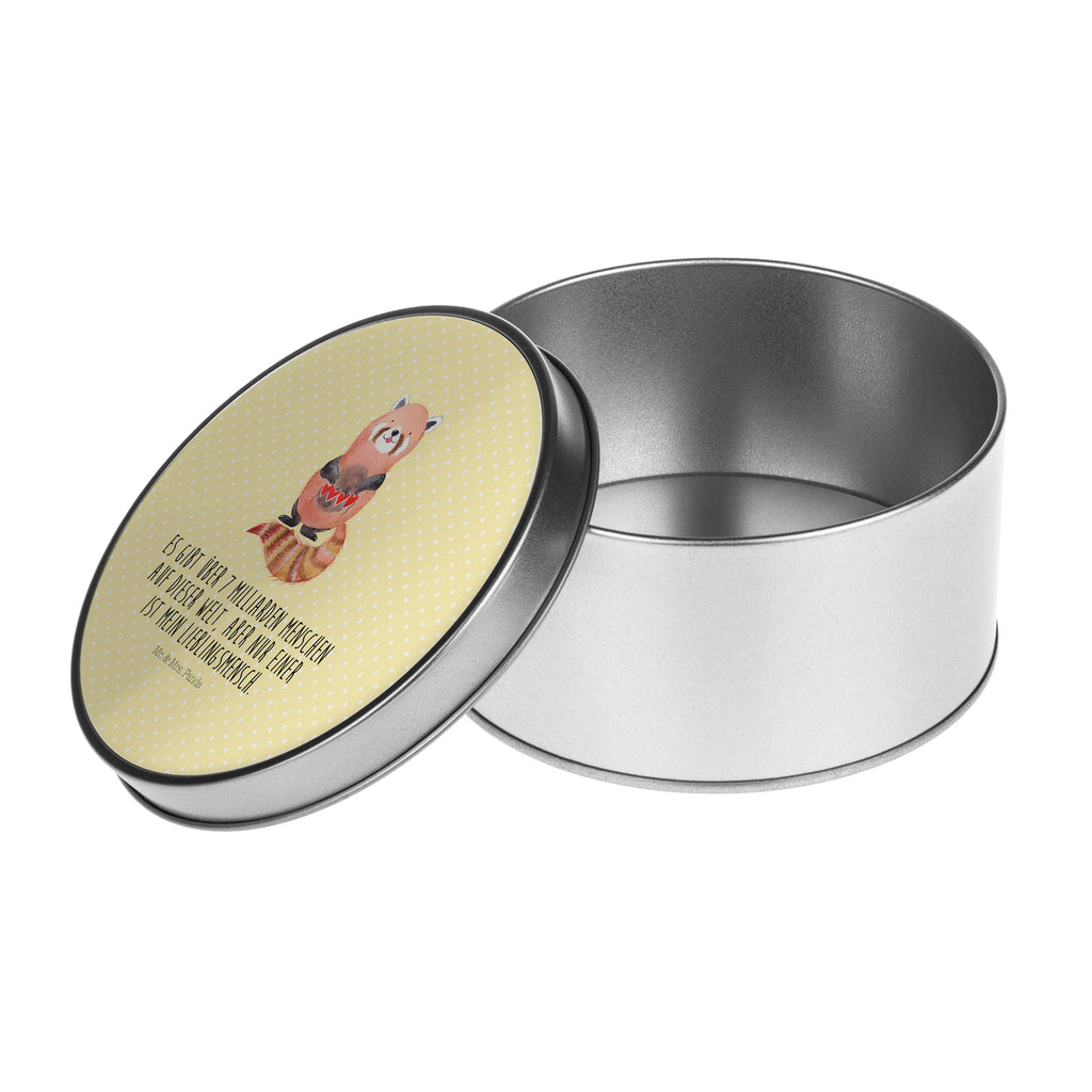 Blechdose rund Roter Panda Metalldose, Keksdose, Dose, Vorratsdose, Geschenkbox, Tiermotive, Gute Laune, lustige Sprüche, Tiere, Panda, Liebe, Rot, Herz, Liebling, Lieblingsmensch