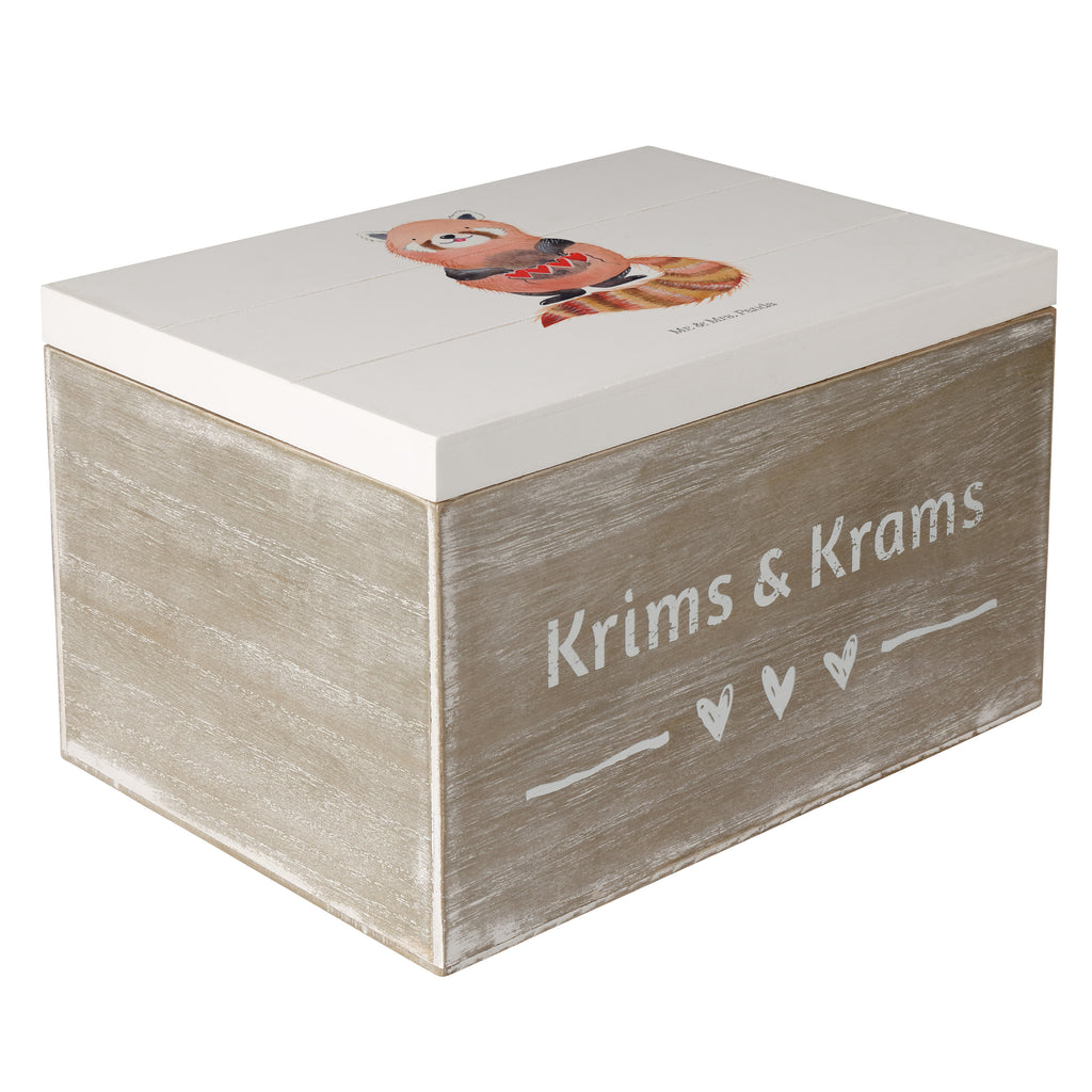 Holzkiste Roter Panda Holzkiste, Kiste, Schatzkiste, Truhe, Schatulle, XXL, Erinnerungsbox, Erinnerungskiste, Dekokiste, Aufbewahrungsbox, Tiermotive, Gute Laune, lustige Sprüche, Tiere, Panda, Liebe, Rot, Herz, Liebling, Lieblingsmensch
