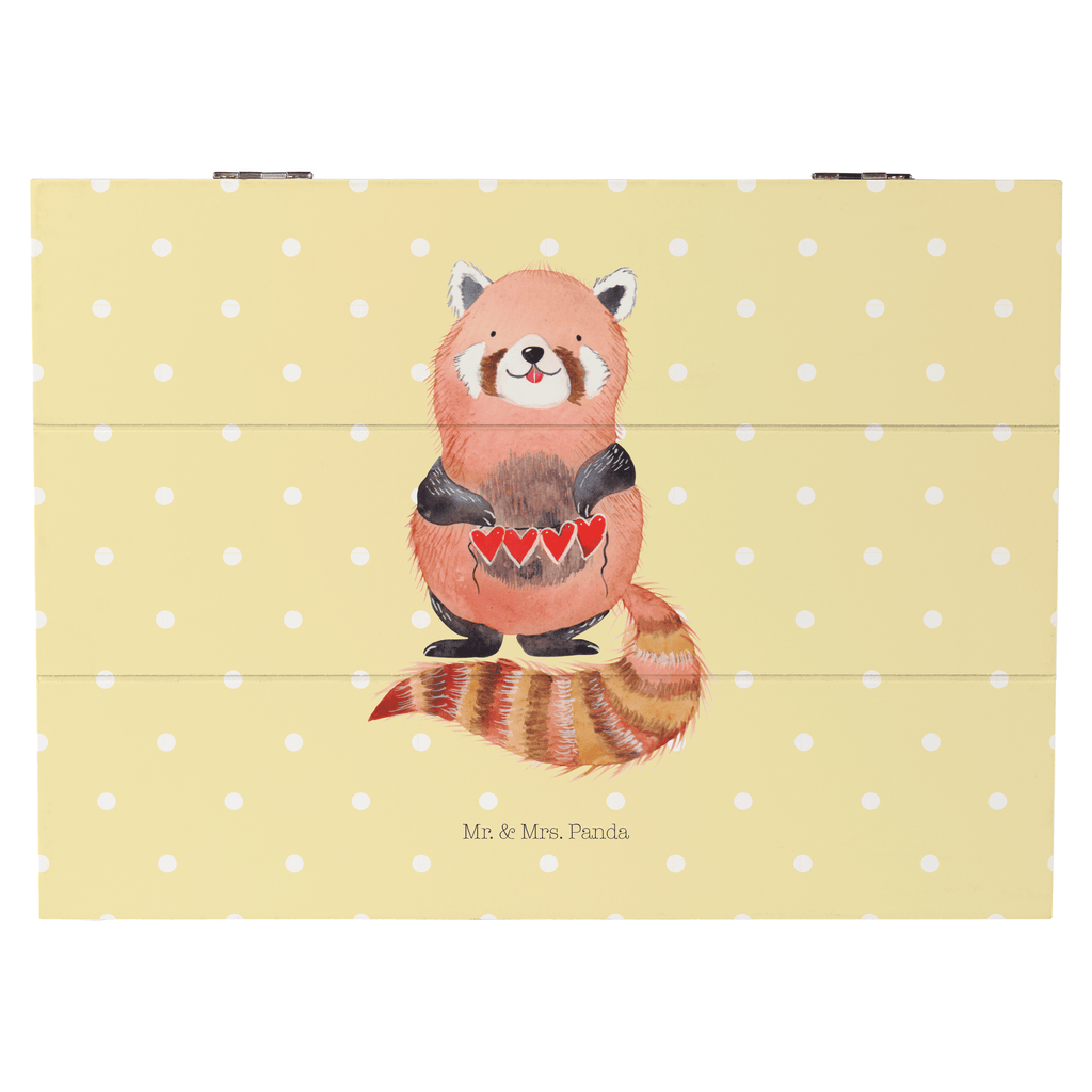Holzkiste Roter Panda Holzkiste, Kiste, Schatzkiste, Truhe, Schatulle, XXL, Erinnerungsbox, Erinnerungskiste, Dekokiste, Aufbewahrungsbox, Tiermotive, Gute Laune, lustige Sprüche, Tiere, Panda, Liebe, Rot, Herz, Liebling, Lieblingsmensch