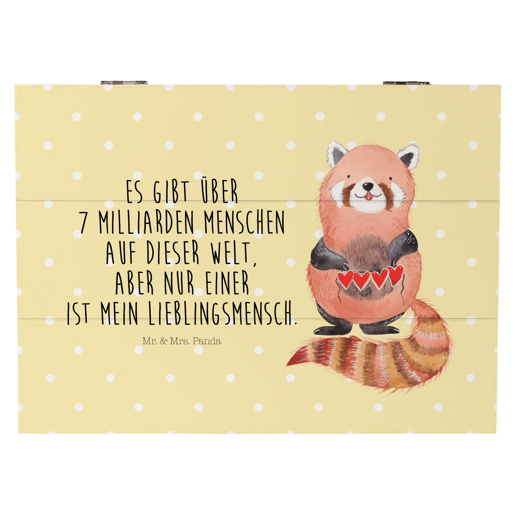 Holzkiste Roter Panda Holzkiste, Kiste, Schatzkiste, Truhe, Schatulle, XXL, Erinnerungsbox, Erinnerungskiste, Dekokiste, Aufbewahrungsbox, Tiermotive, Gute Laune, lustige Sprüche, Tiere, Panda, Liebe, Rot, Herz, Liebling, Lieblingsmensch