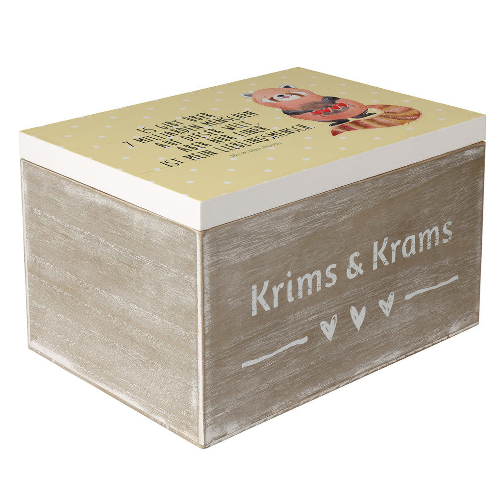 Holzkiste Roter Panda Holzkiste, Kiste, Schatzkiste, Truhe, Schatulle, XXL, Erinnerungsbox, Erinnerungskiste, Dekokiste, Aufbewahrungsbox, Tiermotive, Gute Laune, lustige Sprüche, Tiere, Panda, Liebe, Rot, Herz, Liebling, Lieblingsmensch