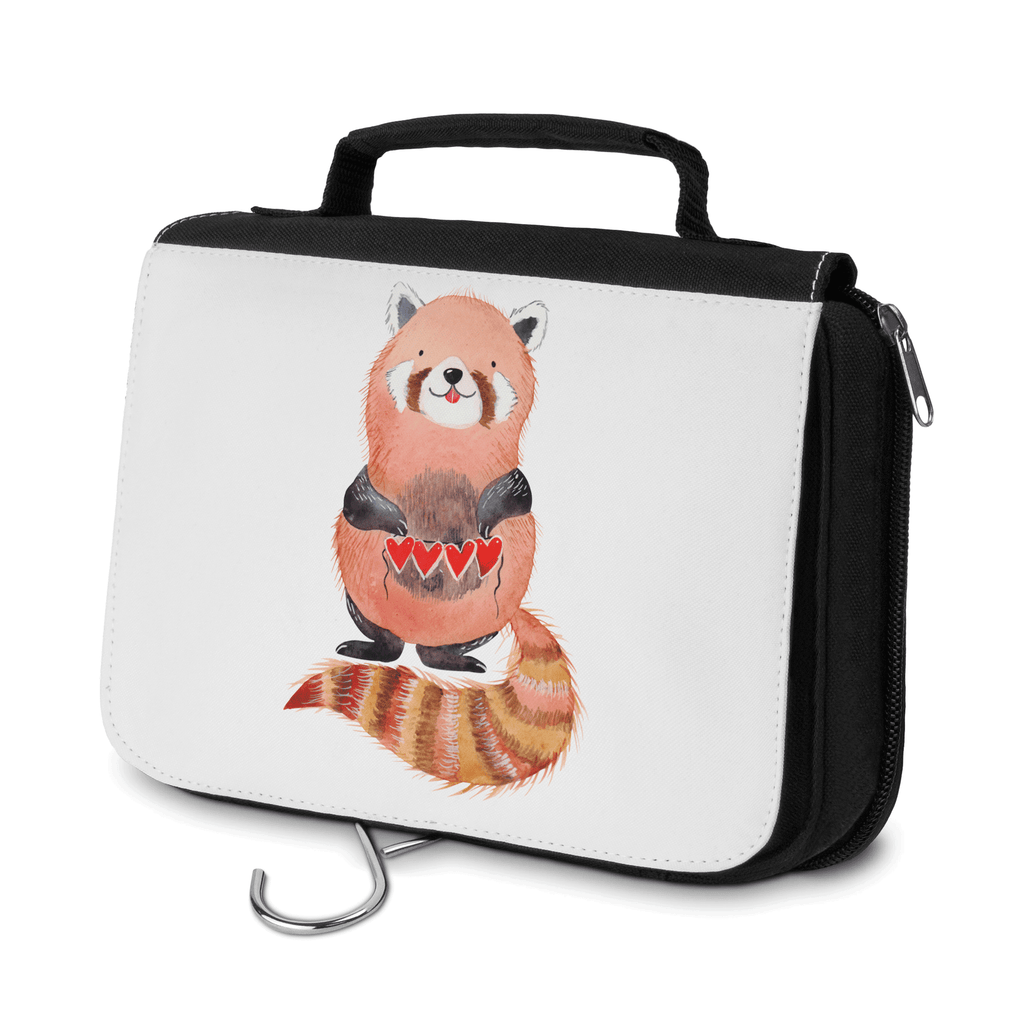 Kulturbeutel Roter Panda Kulturbeutel, Zum Aufhängen, Waschtasche, Kosmetiktasche, Damen, Herren, Aufbewahrungstasche, Schminktasche, Kosmetikbeutel, Organizer, Kulturtasche, Schminkutensil, Tiermotive, Gute Laune, lustige Sprüche, Tiere, Panda, Liebe, Rot, Herz, Liebling, Lieblingsmensch