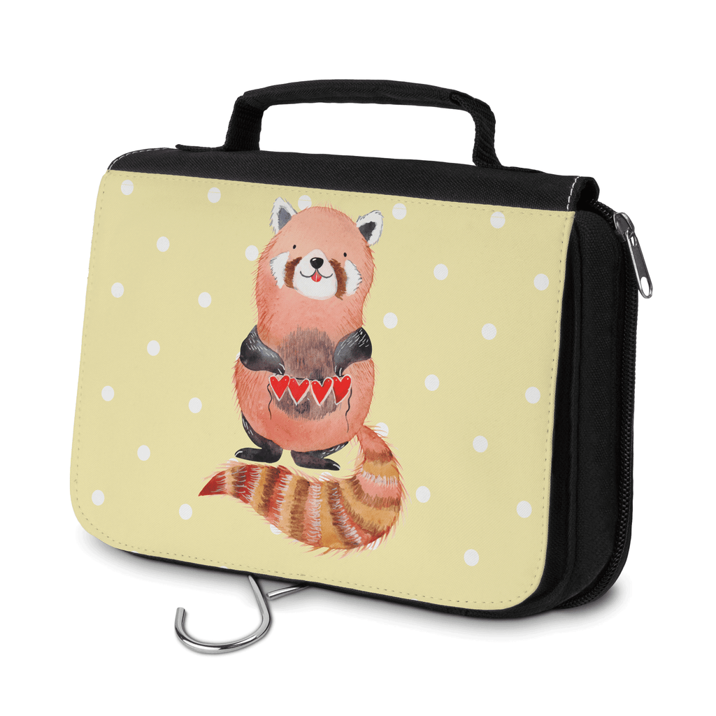 Kulturbeutel Roter Panda Kulturbeutel, Zum Aufhängen, Waschtasche, Kosmetiktasche, Damen, Herren, Aufbewahrungstasche, Schminktasche, Kosmetikbeutel, Organizer, Kulturtasche, Schminkutensil, Tiermotive, Gute Laune, lustige Sprüche, Tiere, Panda, Liebe, Rot, Herz, Liebling, Lieblingsmensch