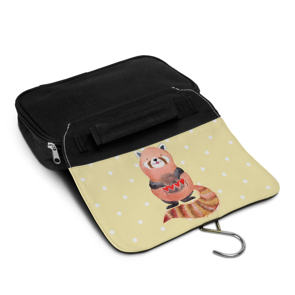 Kulturbeutel Roter Panda Kulturbeutel, Zum Aufhängen, Waschtasche, Kosmetiktasche, Damen, Herren, Aufbewahrungstasche, Schminktasche, Kosmetikbeutel, Organizer, Kulturtasche, Schminkutensil, Tiermotive, Gute Laune, lustige Sprüche, Tiere, Panda, Liebe, Rot, Herz, Liebling, Lieblingsmensch