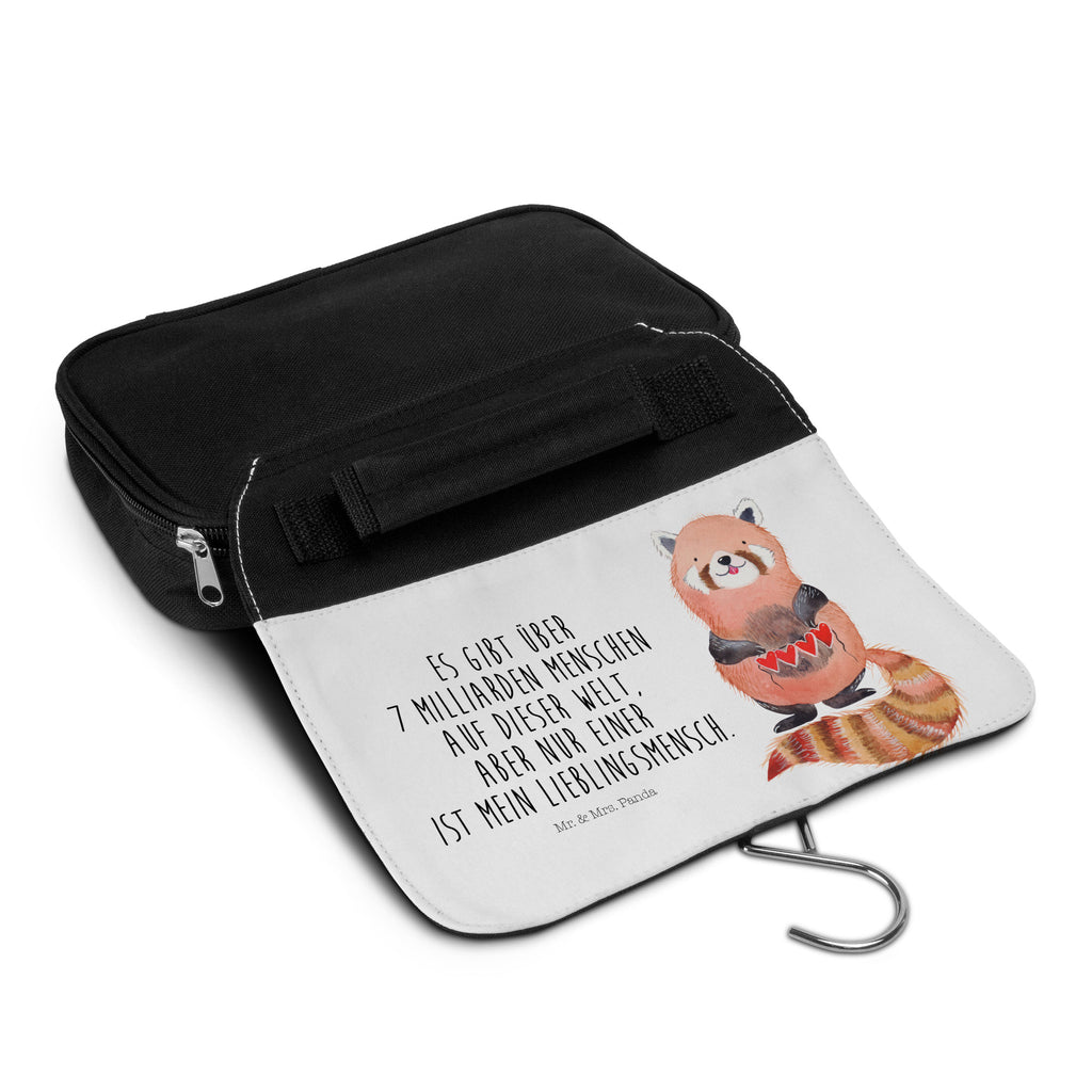 Kulturbeutel Roter Panda Kulturbeutel, Zum Aufhängen, Waschtasche, Kosmetiktasche, Damen, Herren, Aufbewahrungstasche, Schminktasche, Kosmetikbeutel, Organizer, Kulturtasche, Schminkutensil, Tiermotive, Gute Laune, lustige Sprüche, Tiere, Panda, Liebe, Rot, Herz, Liebling, Lieblingsmensch