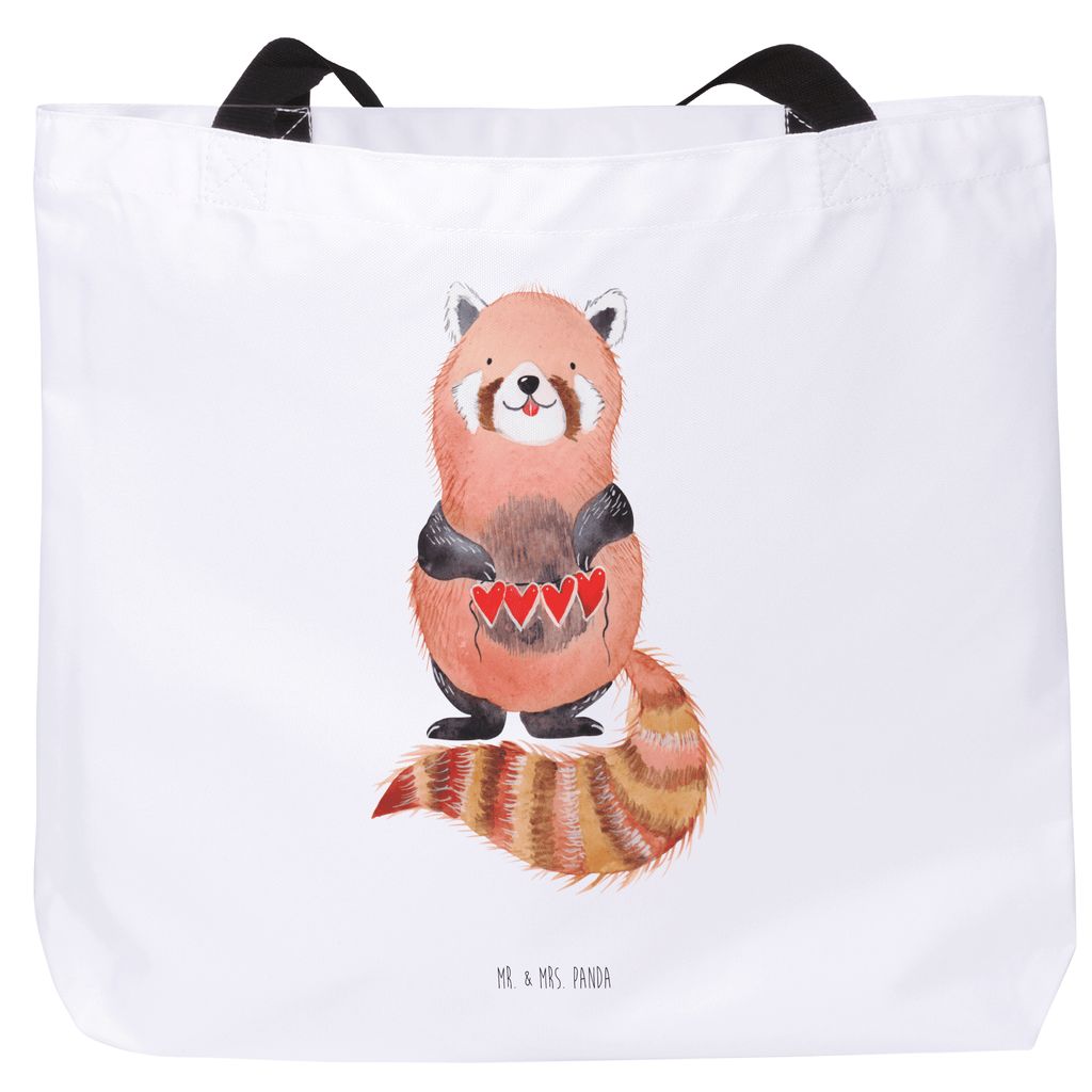 Shopper Roter Panda Beutel, Einkaufstasche, Tasche, Strandtasche, Einkaufsbeutel, Shopper, Schultasche, Freizeittasche, Tragebeutel, Schulbeutel, Alltagstasche, Tiermotive, Gute Laune, lustige Sprüche, Tiere, Panda, Liebe, Rot, Herz, Liebling, Lieblingsmensch