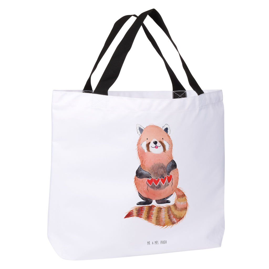 Shopper Roter Panda Beutel, Einkaufstasche, Tasche, Strandtasche, Einkaufsbeutel, Shopper, Schultasche, Freizeittasche, Tragebeutel, Schulbeutel, Alltagstasche, Tiermotive, Gute Laune, lustige Sprüche, Tiere, Panda, Liebe, Rot, Herz, Liebling, Lieblingsmensch
