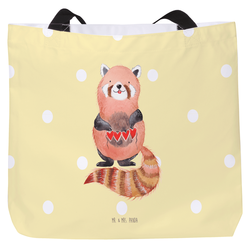 Shopper Roter Panda Beutel, Einkaufstasche, Tasche, Strandtasche, Einkaufsbeutel, Shopper, Schultasche, Freizeittasche, Tragebeutel, Schulbeutel, Alltagstasche, Tiermotive, Gute Laune, lustige Sprüche, Tiere, Panda, Liebe, Rot, Herz, Liebling, Lieblingsmensch