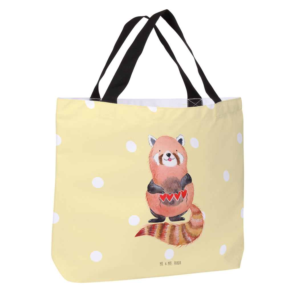 Shopper Roter Panda Beutel, Einkaufstasche, Tasche, Strandtasche, Einkaufsbeutel, Shopper, Schultasche, Freizeittasche, Tragebeutel, Schulbeutel, Alltagstasche, Tiermotive, Gute Laune, lustige Sprüche, Tiere, Panda, Liebe, Rot, Herz, Liebling, Lieblingsmensch
