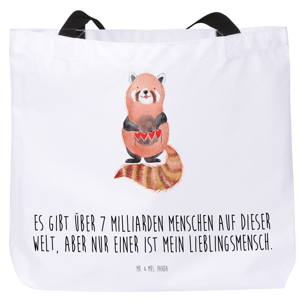 Shopper Roter Panda Beutel, Einkaufstasche, Tasche, Strandtasche, Einkaufsbeutel, Shopper, Schultasche, Freizeittasche, Tragebeutel, Schulbeutel, Alltagstasche, Tiermotive, Gute Laune, lustige Sprüche, Tiere, Panda, Liebe, Rot, Herz, Liebling, Lieblingsmensch