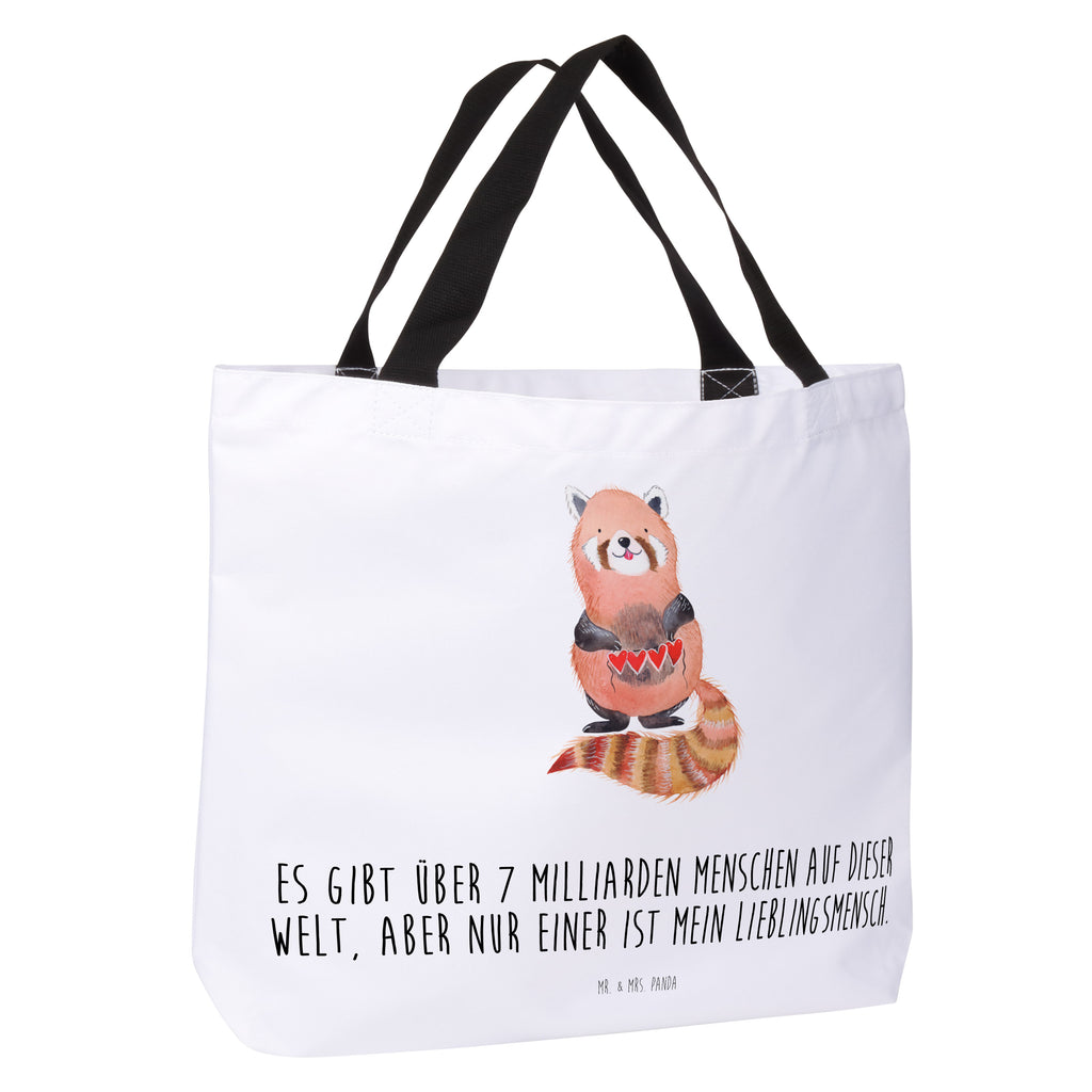 Shopper Roter Panda Beutel, Einkaufstasche, Tasche, Strandtasche, Einkaufsbeutel, Shopper, Schultasche, Freizeittasche, Tragebeutel, Schulbeutel, Alltagstasche, Tiermotive, Gute Laune, lustige Sprüche, Tiere, Panda, Liebe, Rot, Herz, Liebling, Lieblingsmensch