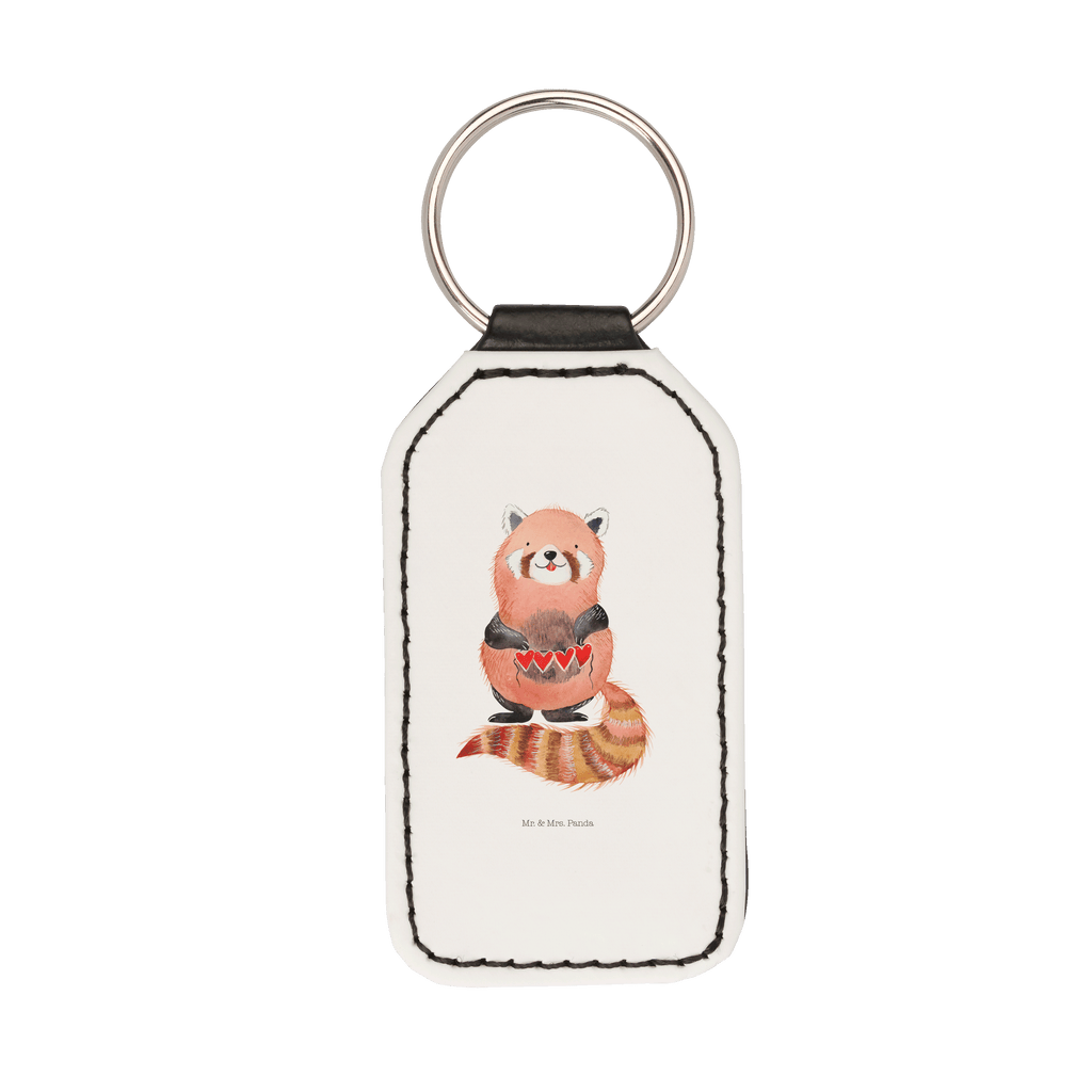 Rechteckig Schlüsselanhänger Roter Panda Schlüsselanhänger, Anhänger, Taschenanhänger, Glücksbringer, Schutzengel, Tiermotive, Gute Laune, lustige Sprüche, Tiere, Panda, Liebe, Rot, Herz, Liebling, Lieblingsmensch