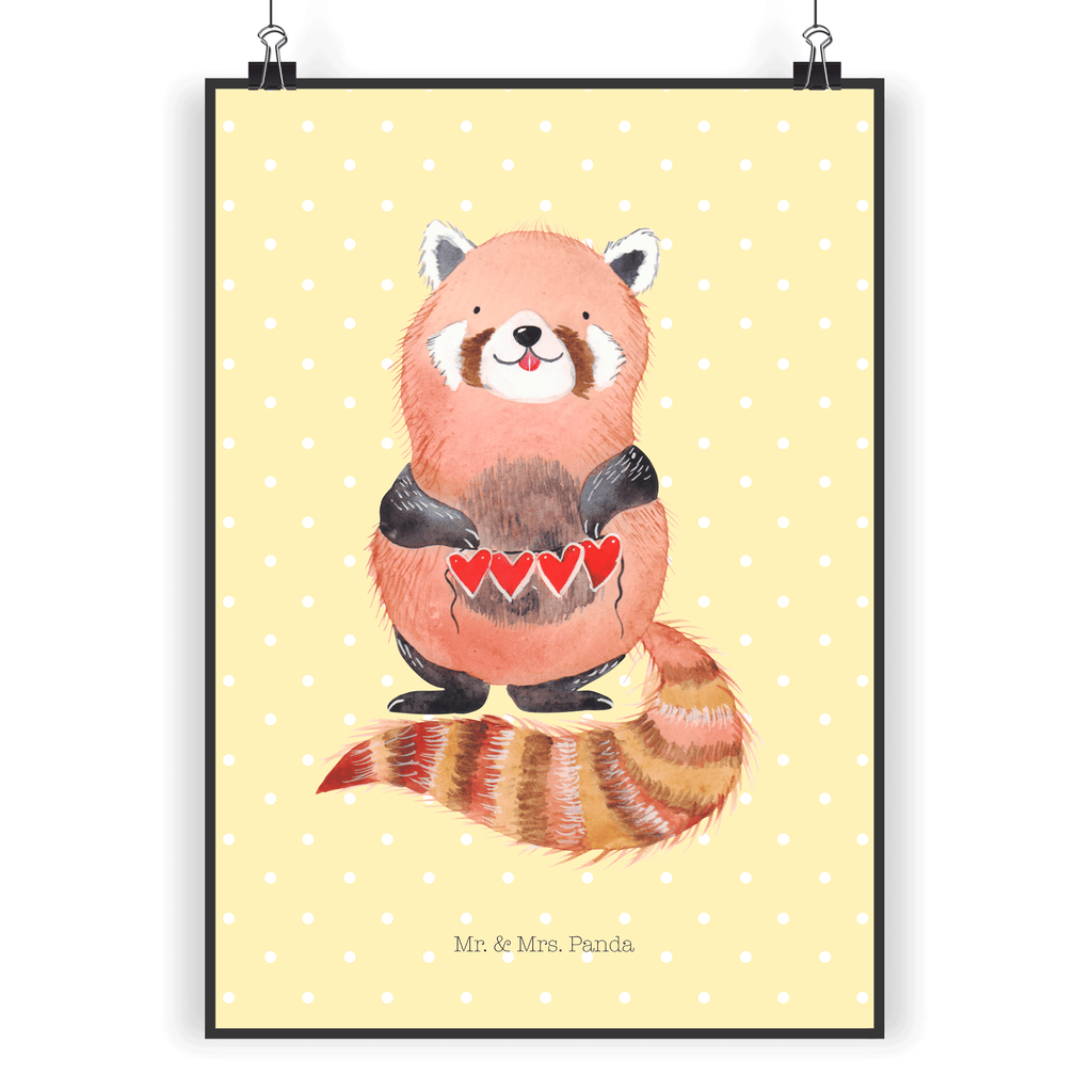 Poster Roter Panda Poster, Wandposter, Bild, Wanddeko, Küchenposter, Kinderposter, Wanddeko Bild, Raumdekoration, Wanddekoration, Handgemaltes Poster, Mr. & Mrs. Panda Poster, Designposter, Kunstdruck, Posterdruck, Tiermotive, Gute Laune, lustige Sprüche, Tiere, Panda, Liebe, Rot, Herz, Liebling, Lieblingsmensch