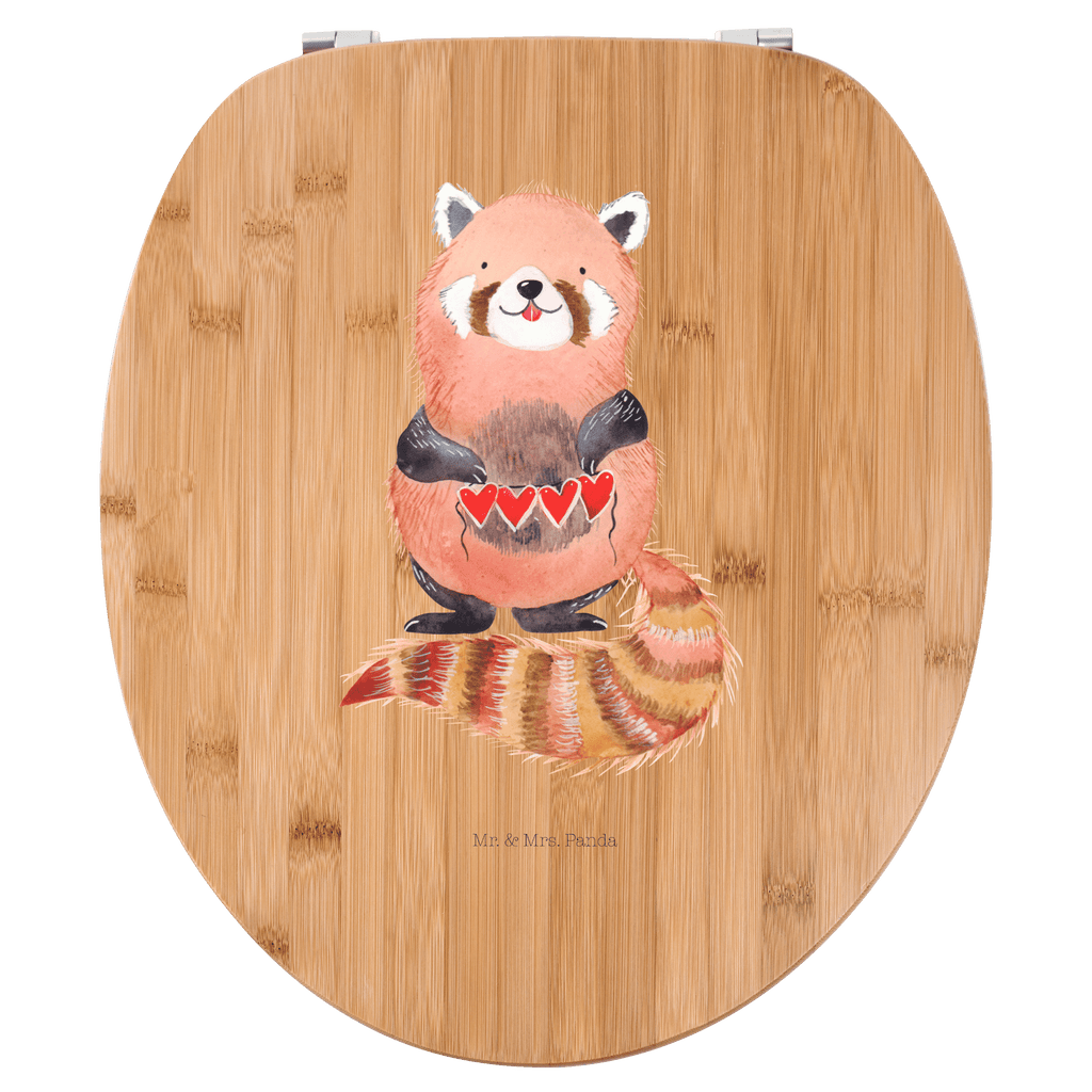 Motiv WC Sitz Roter Panda Klobrille, Klodeckel, Toilettendeckel, WC-Sitz, Toilette, Tiermotive, Gute Laune, lustige Sprüche, Tiere, Panda, Liebe, Rot, Herz, Liebling, Lieblingsmensch