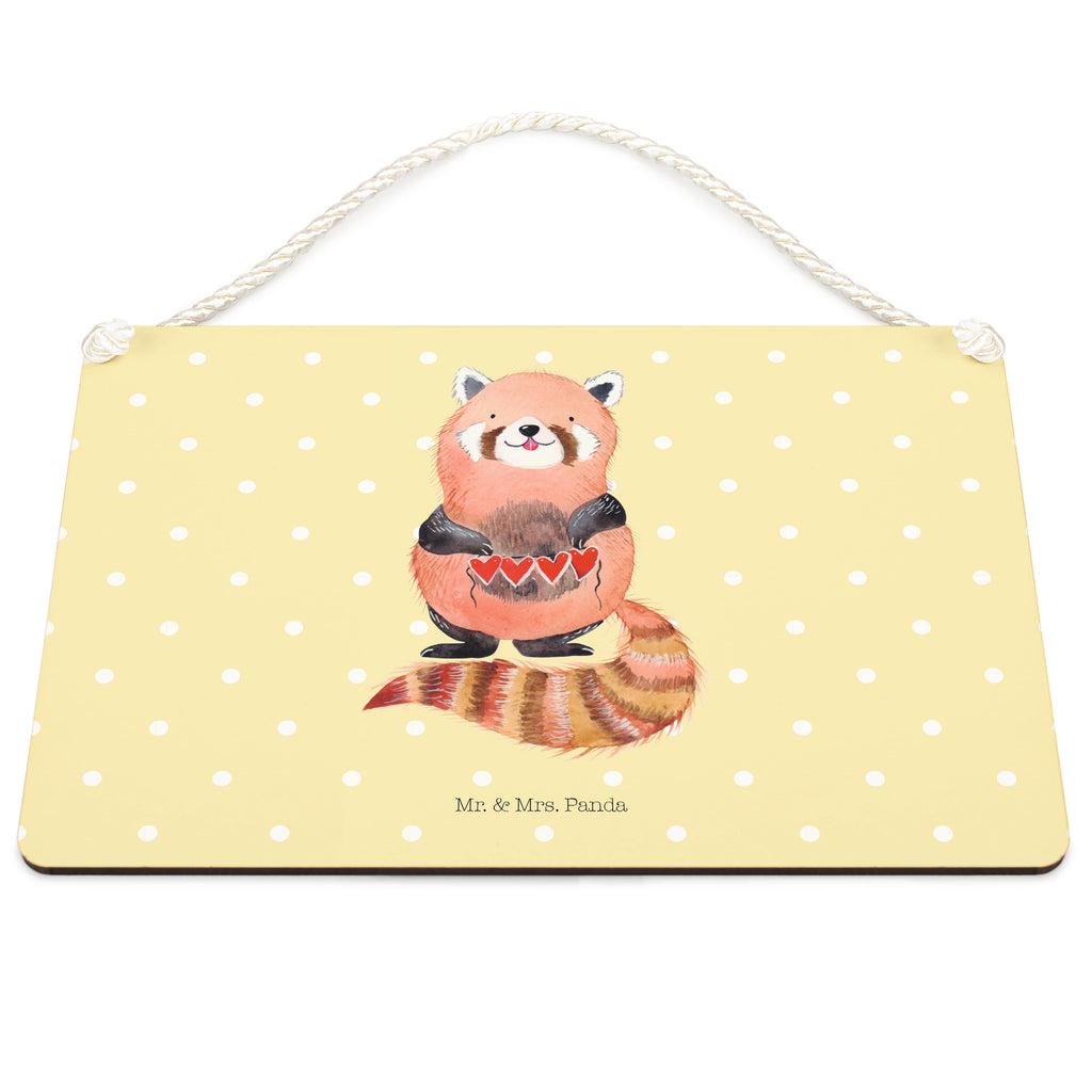 Deko Schild Roter Panda Dekoschild, Deko Schild, Schild, Tür Schild, Türschild, Holzschild, Wandschild, Wanddeko, Tiermotive, Gute Laune, lustige Sprüche, Tiere, Panda, Liebe, Rot, Herz, Liebling, Lieblingsmensch