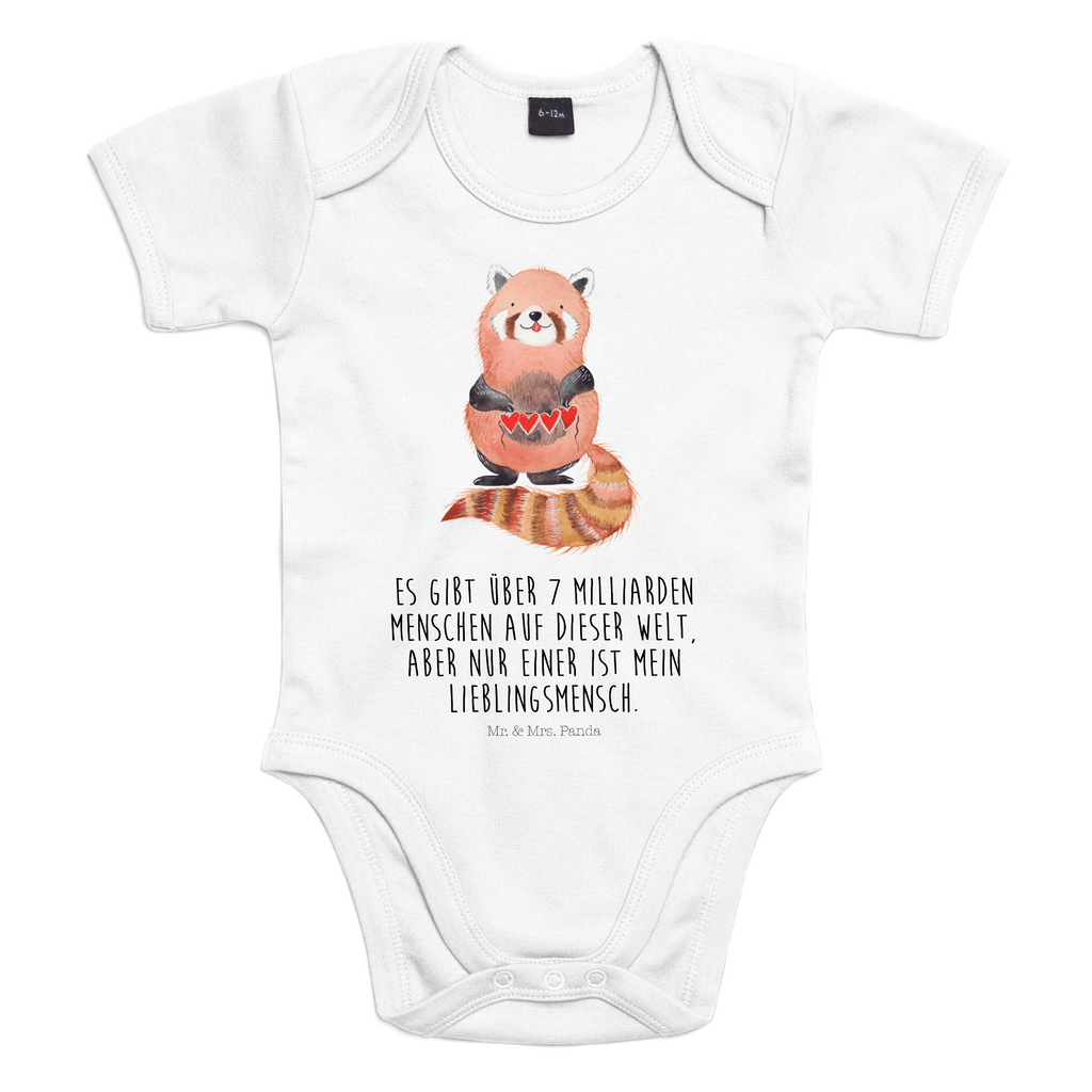 Organic Baby Body Roter Panda Babykleidung, Babystrampler, Strampler, Wickelbody, Baby Erstausstattung, Junge, Mädchen, Tiermotive, Gute Laune, lustige Sprüche, Tiere, Panda, Liebe, Rot, Herz, Liebling, Lieblingsmensch