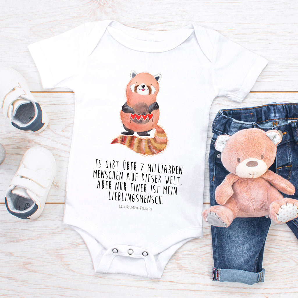 Organic Baby Body Roter Panda Babykleidung, Babystrampler, Strampler, Wickelbody, Baby Erstausstattung, Junge, Mädchen, Tiermotive, Gute Laune, lustige Sprüche, Tiere, Panda, Liebe, Rot, Herz, Liebling, Lieblingsmensch