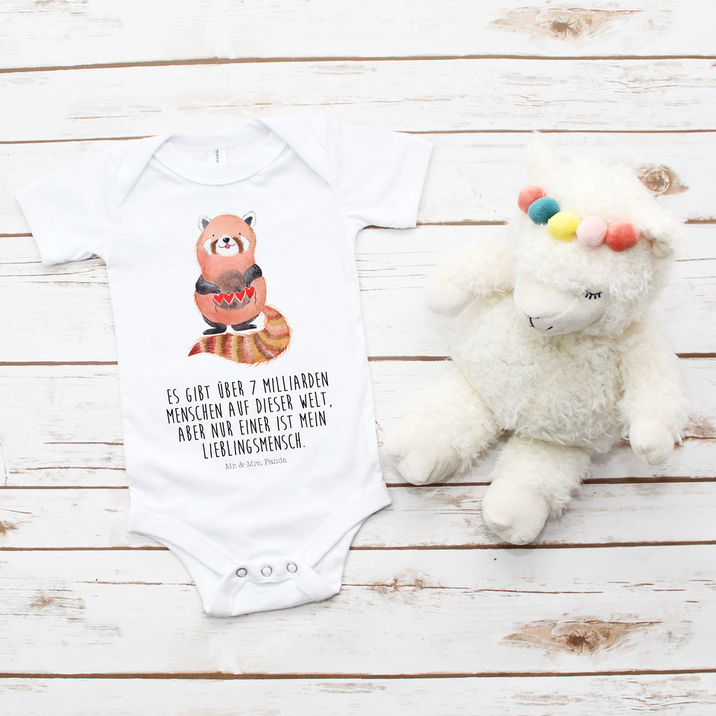 Organic Baby Body Roter Panda Babykleidung, Babystrampler, Strampler, Wickelbody, Baby Erstausstattung, Junge, Mädchen, Tiermotive, Gute Laune, lustige Sprüche, Tiere, Panda, Liebe, Rot, Herz, Liebling, Lieblingsmensch