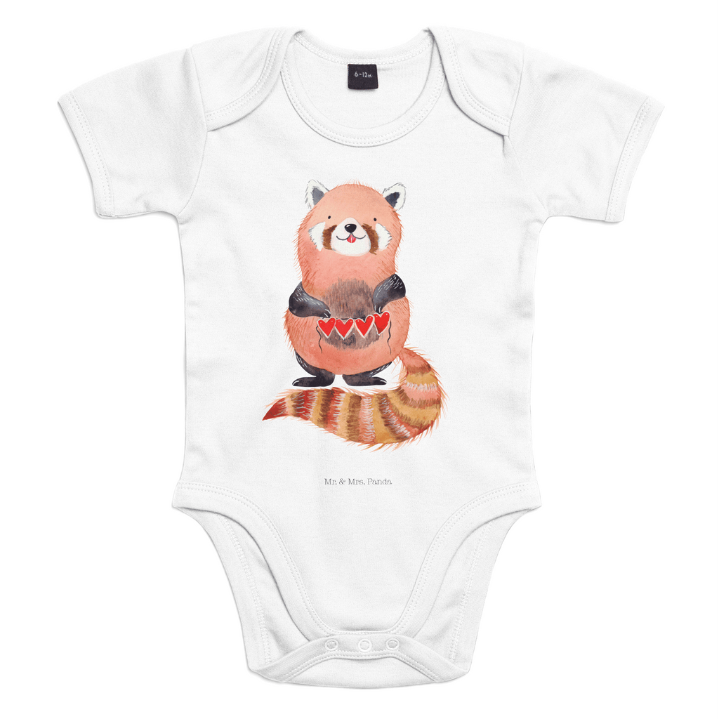 Organic Baby Body Roter Panda Babykleidung, Babystrampler, Strampler, Wickelbody, Baby Erstausstattung, Junge, Mädchen, Tiermotive, Gute Laune, lustige Sprüche, Tiere, Panda, Liebe, Rot, Herz, Liebling, Lieblingsmensch