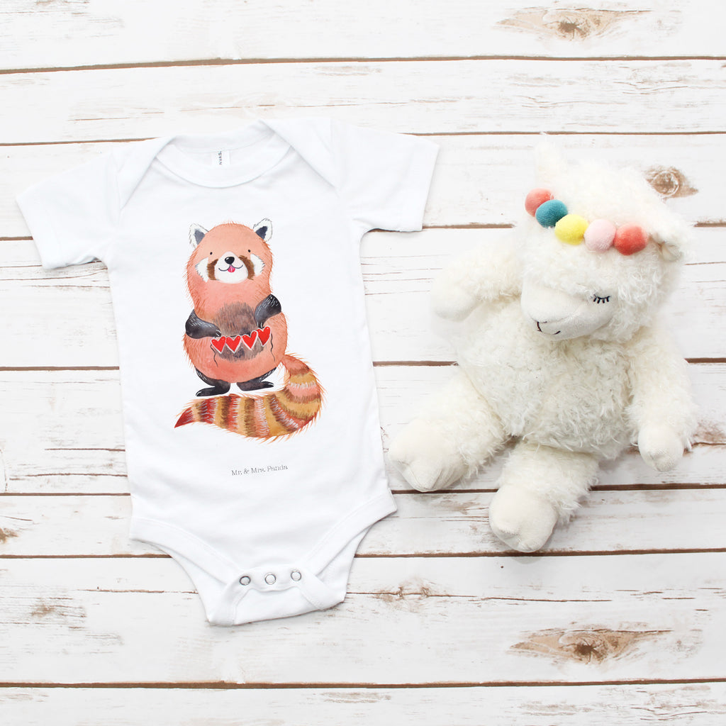 Organic Baby Body Roter Panda Babykleidung, Babystrampler, Strampler, Wickelbody, Baby Erstausstattung, Junge, Mädchen, Tiermotive, Gute Laune, lustige Sprüche, Tiere, Panda, Liebe, Rot, Herz, Liebling, Lieblingsmensch