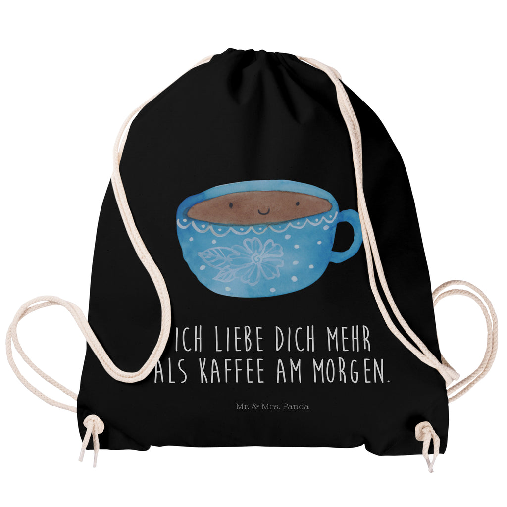 Sportbeutel Kaffee Tasse Turnbeutel, Beutel, Sporttasche, Tasche, Stoffbeutel, Tiermotive, Gute Laune, lustige Sprüche, Tiere, Kaffee, Tasse, Liebe, Geschmack, Genuss, Glücklich
