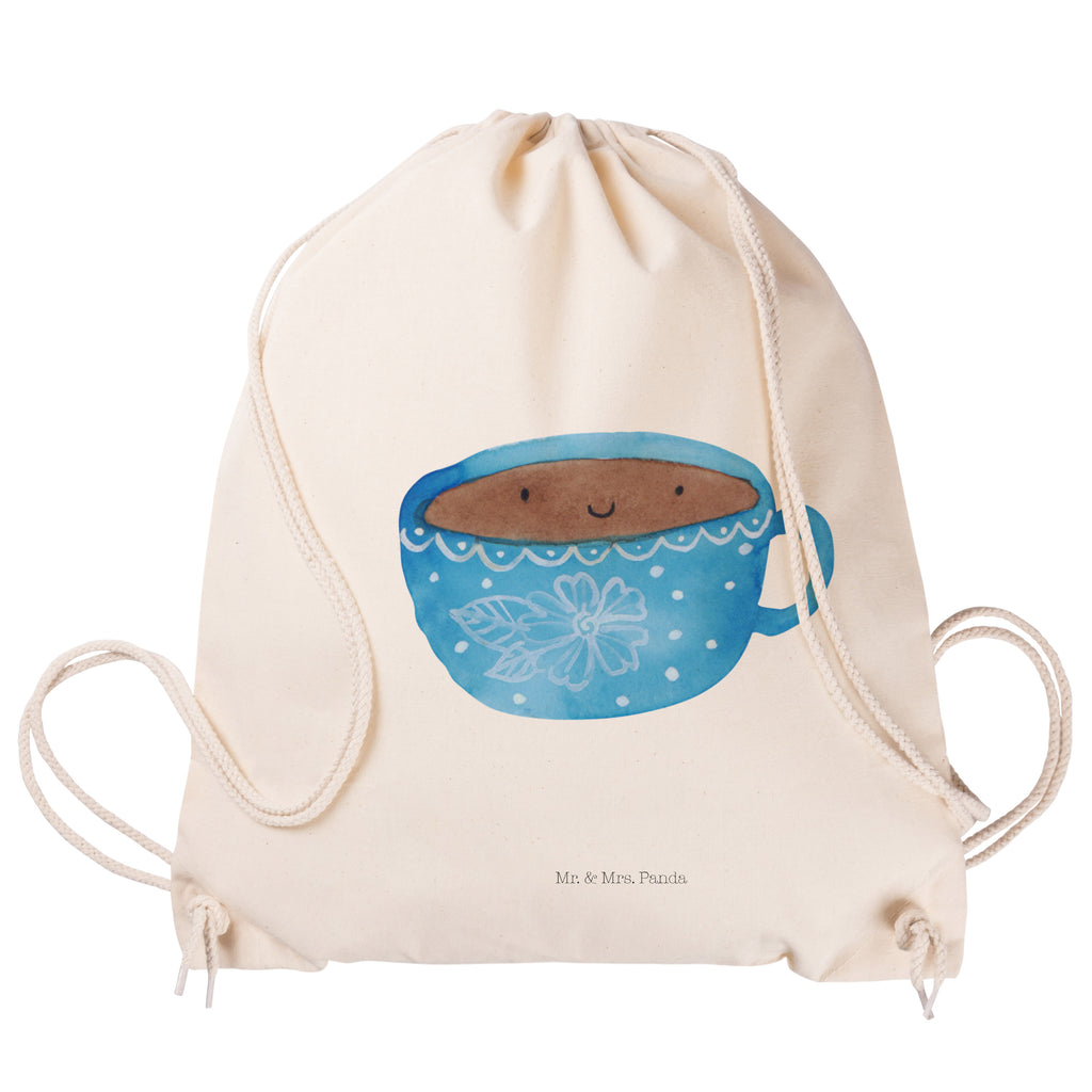 Sportbeutel Kaffee Tasse Turnbeutel, Beutel, Sporttasche, Tasche, Stoffbeutel, Tiermotive, Gute Laune, lustige Sprüche, Tiere, Kaffee, Tasse, Liebe, Geschmack, Genuss, Glücklich