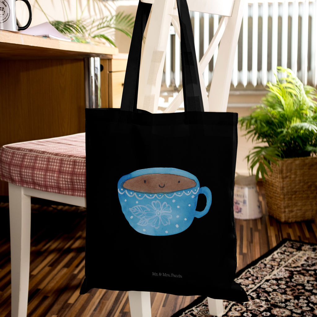 Tragetasche Kaffee Tasse Beuteltasche, Beutel, Einkaufstasche, Jutebeutel, Stoffbeutel, Tiermotive, Gute Laune, lustige Sprüche, Tiere, Kaffee, Tasse, Liebe, Geschmack, Genuss, Glücklich