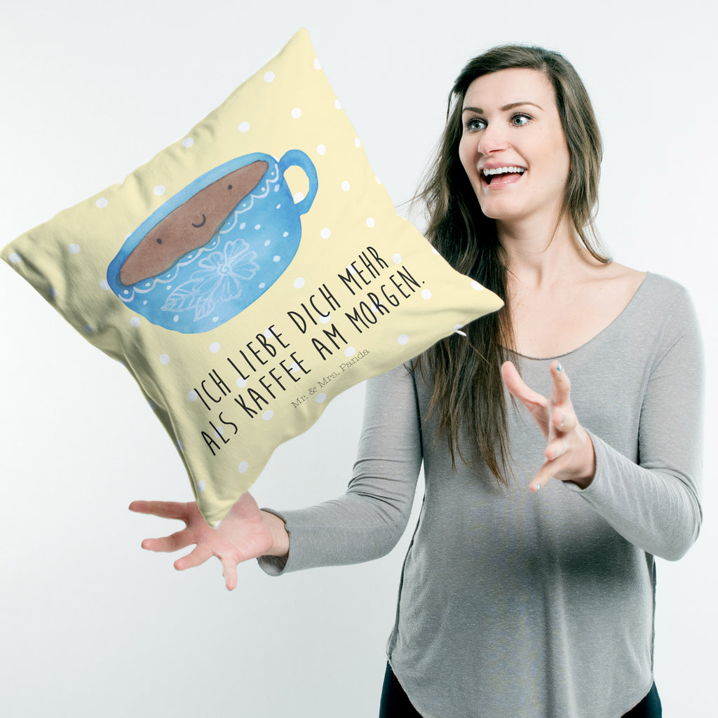 40x40 Kissen Kaffee Tasse Kissenhülle, Kopfkissen, Sofakissen, Dekokissen, Motivkissen, Tiermotive, Gute Laune, lustige Sprüche, Tiere, Kaffee, Tasse, Liebe, Geschmack, Genuss, Glücklich