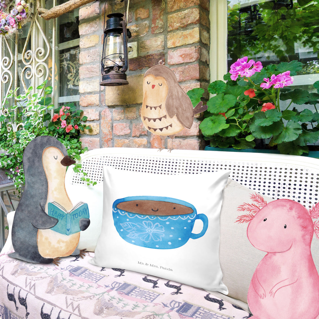 40x40 Kissen Kaffee Tasse Kissenhülle, Kopfkissen, Sofakissen, Dekokissen, Motivkissen, Tiermotive, Gute Laune, lustige Sprüche, Tiere, Kaffee, Tasse, Liebe, Geschmack, Genuss, Glücklich