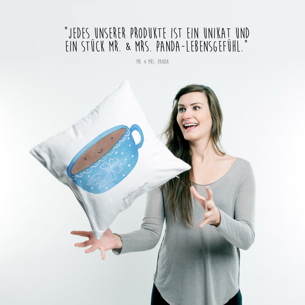 40x40 Kissen Kaffee Tasse Kissenhülle, Kopfkissen, Sofakissen, Dekokissen, Motivkissen, Tiermotive, Gute Laune, lustige Sprüche, Tiere, Kaffee, Tasse, Liebe, Geschmack, Genuss, Glücklich