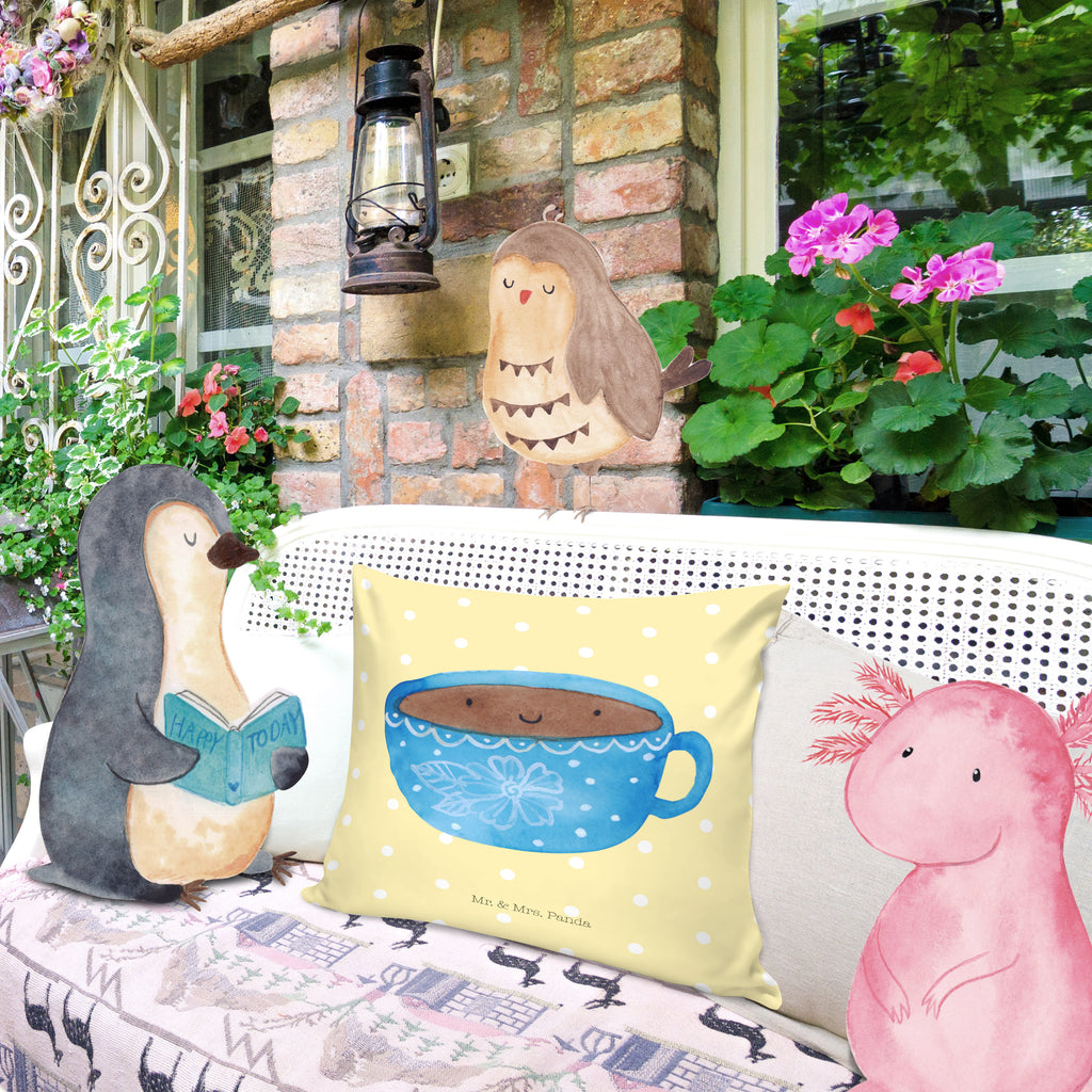 40x40 Kissen Kaffee Tasse Kissenhülle, Kopfkissen, Sofakissen, Dekokissen, Motivkissen, Tiermotive, Gute Laune, lustige Sprüche, Tiere, Kaffee, Tasse, Liebe, Geschmack, Genuss, Glücklich