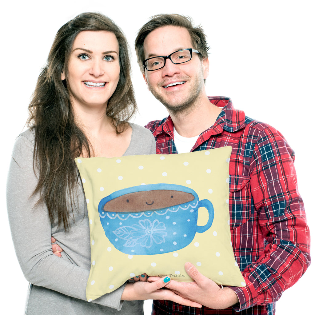40x40 Kissen Kaffee Tasse Kissenhülle, Kopfkissen, Sofakissen, Dekokissen, Motivkissen, Tiermotive, Gute Laune, lustige Sprüche, Tiere, Kaffee, Tasse, Liebe, Geschmack, Genuss, Glücklich