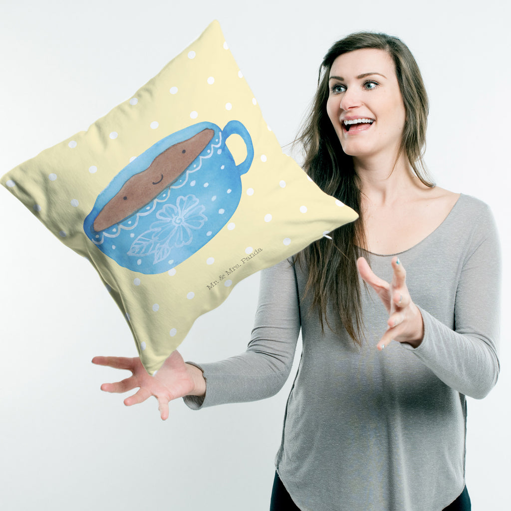40x40 Kissen Kaffee Tasse Kissenhülle, Kopfkissen, Sofakissen, Dekokissen, Motivkissen, Tiermotive, Gute Laune, lustige Sprüche, Tiere, Kaffee, Tasse, Liebe, Geschmack, Genuss, Glücklich